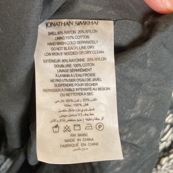 Jonathan Simkhai NWT Adriana Mini Dress Abstract Fern XS Asymmetrical Old Money - Picture 13 of 16